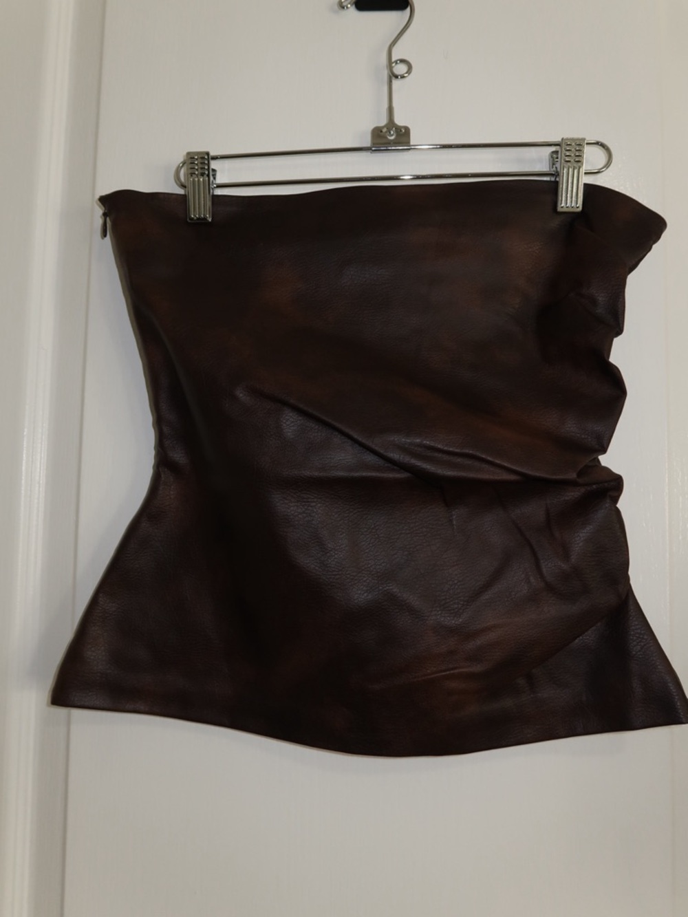 Zara Brown leather tube top